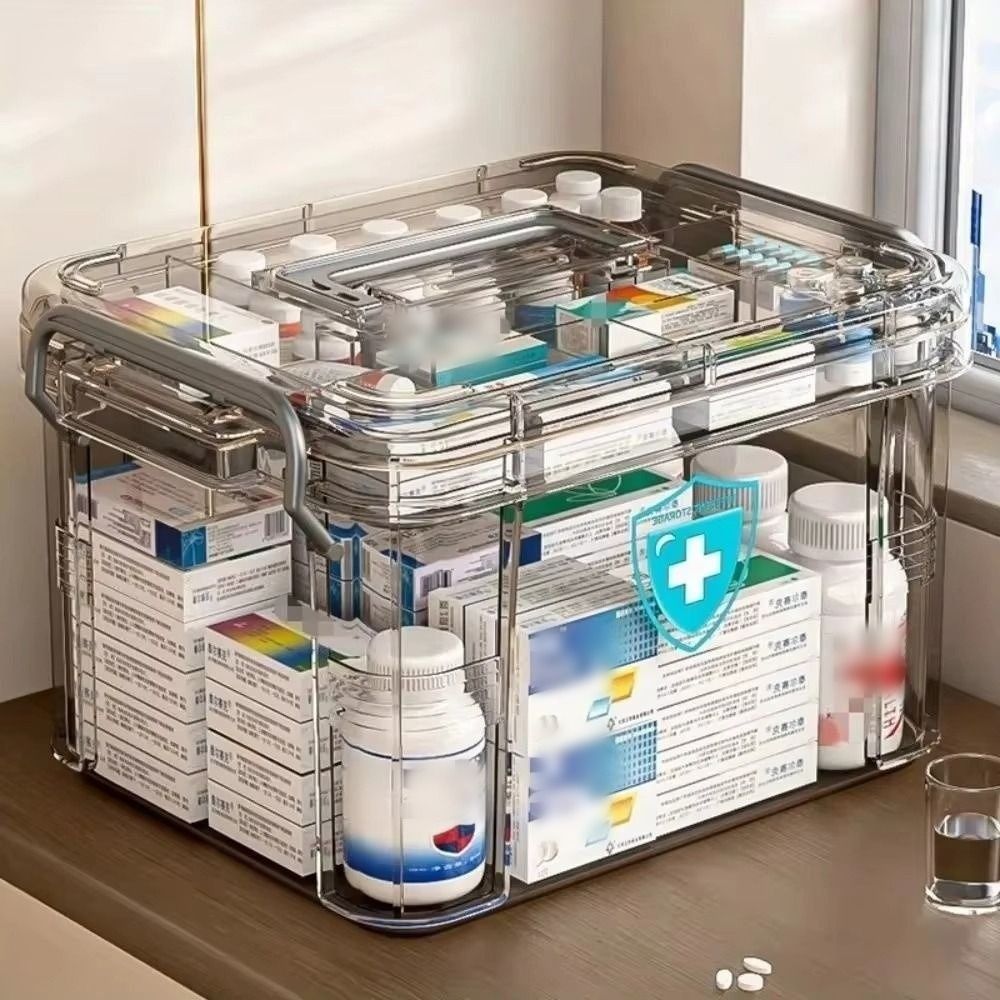Food Storage Emergency - 손잡이가 있는 휴대용 이중층 의약품 보관