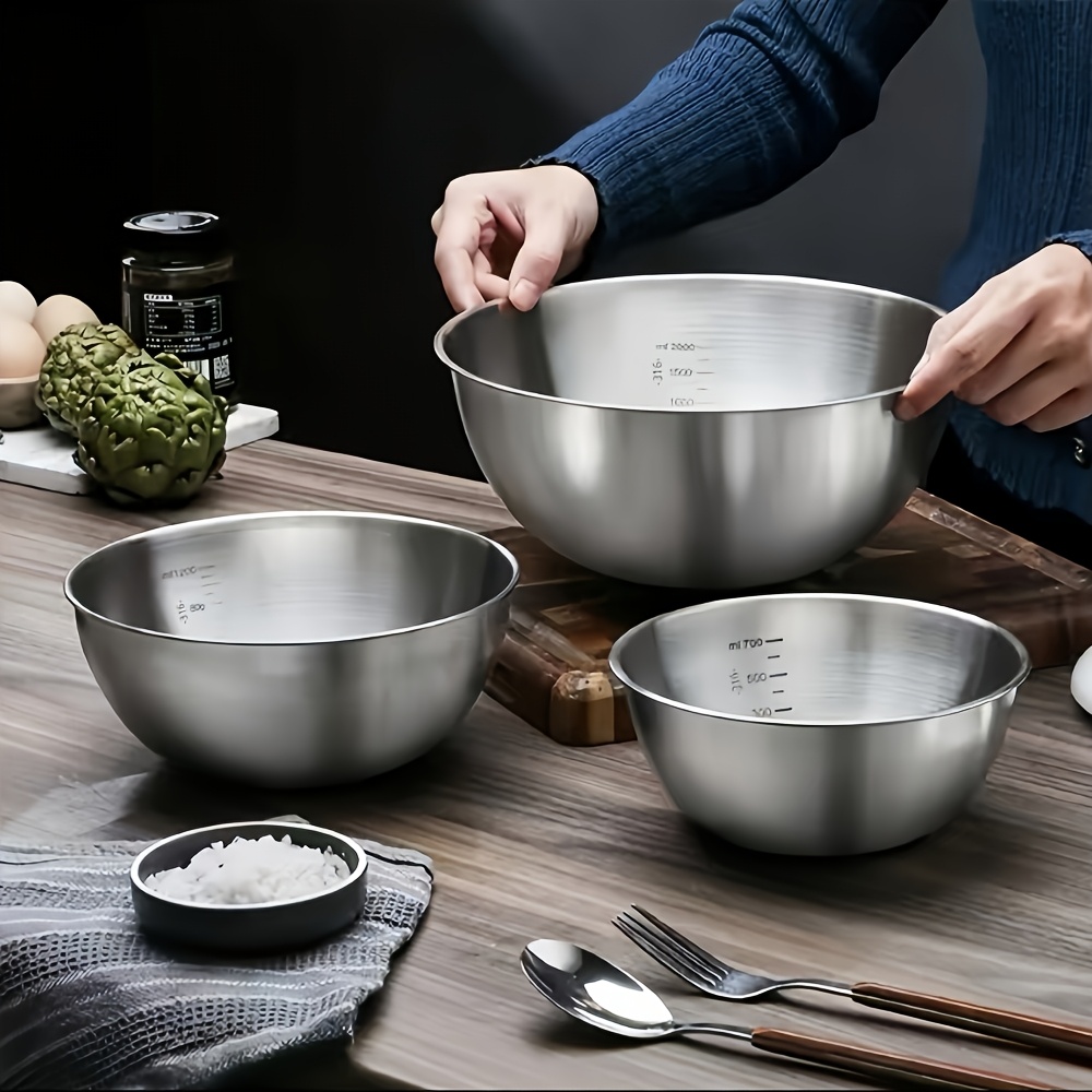 Food Storage And Preparation - 4종 세트 스테인리스 스틸 샐러드 볼,