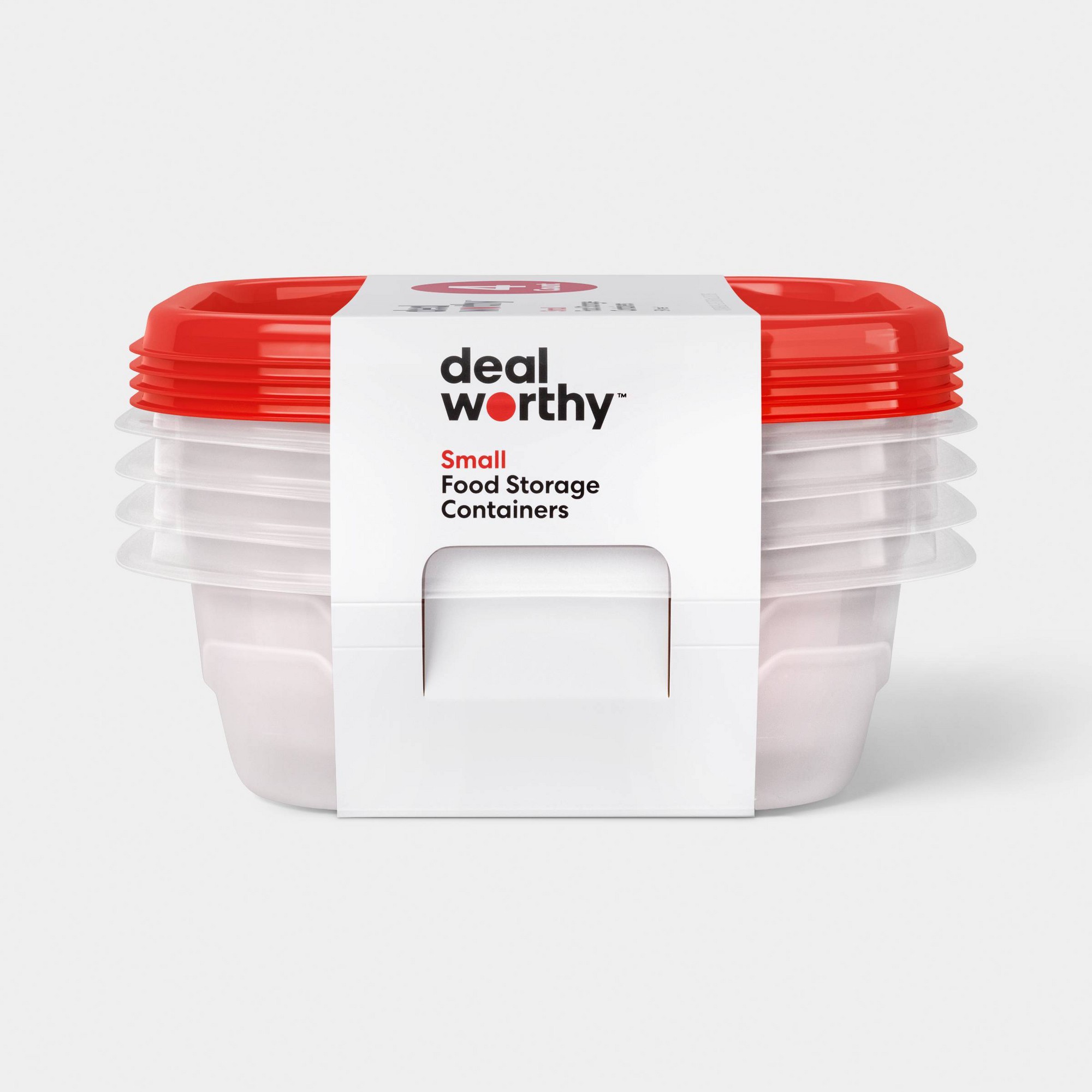 Food Storage For Pantry - 4개의 작은 사각형 식품 보관 용기(스냅