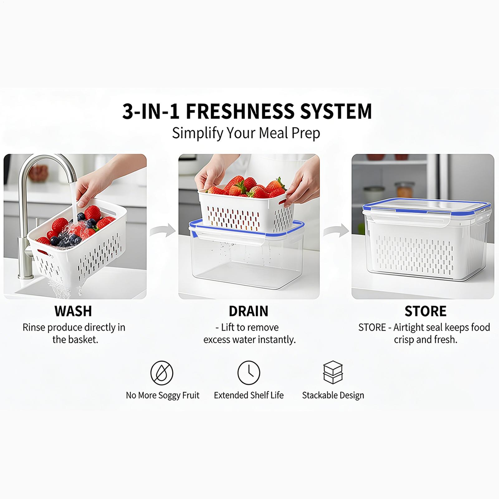 Food Storage And Containers - 4 in 1 식품 보관 용기