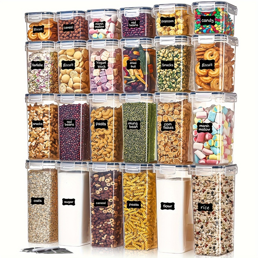 Food Storage For Pantry - 밀폐용기 24피스 세트 용기 12개 뚜껑