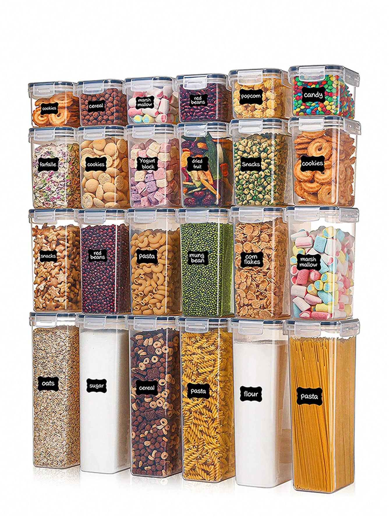 Food Storage For Pantry - 48개의 밀폐 식품 보관 용기, 간편한