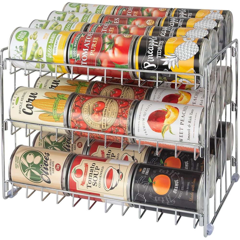 Food Storage For Pantry - 3단 캔 정리함 | 크롬 스틸