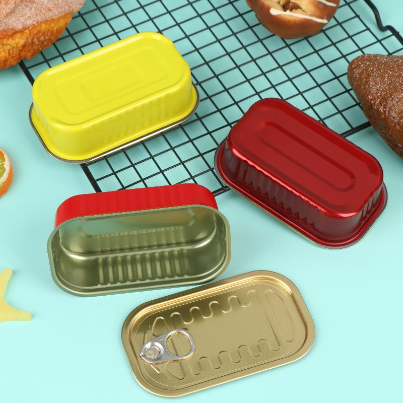 Food Storage With Lids - 2Pcs 직사각형 미니 밀봉 금속 주석