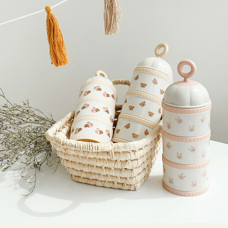 Food Storage Dispenser - 귀여운 곰 우유 분말 상자 베이비