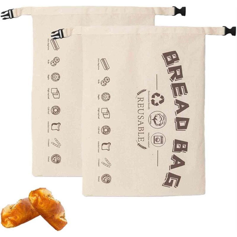 Beeswax Food Wrap - 재사용 가능한 밀랍 빵 가방 2팩-사워도우