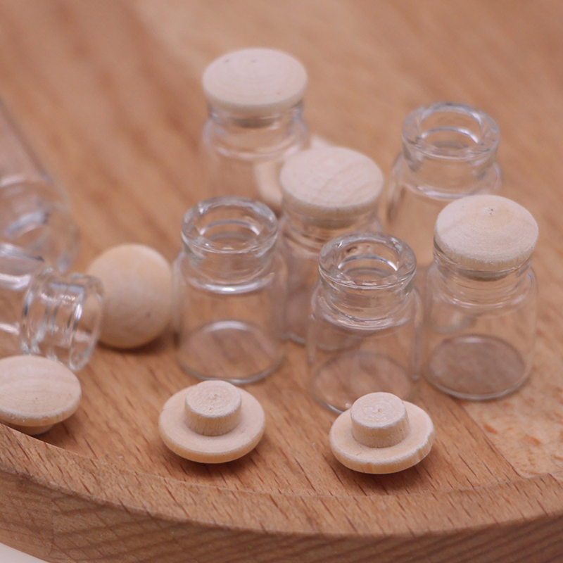 Food Storage With Lids - 4개 1:12 인형집 미니어처 유리병 모델