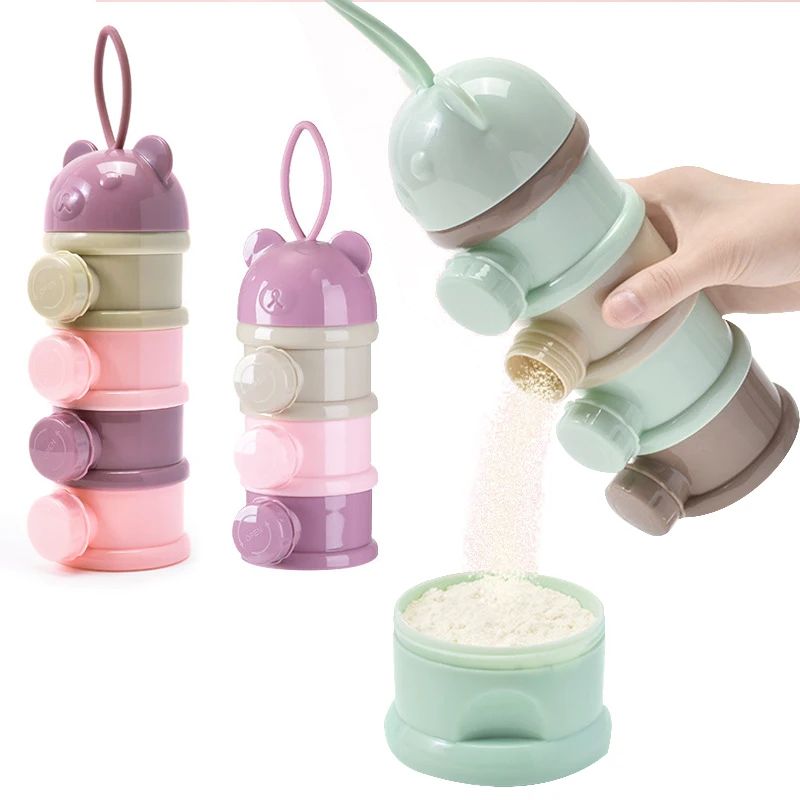 Food Storage Dispenser - 3/4 레이어 아기 휴대용 이유식 보관