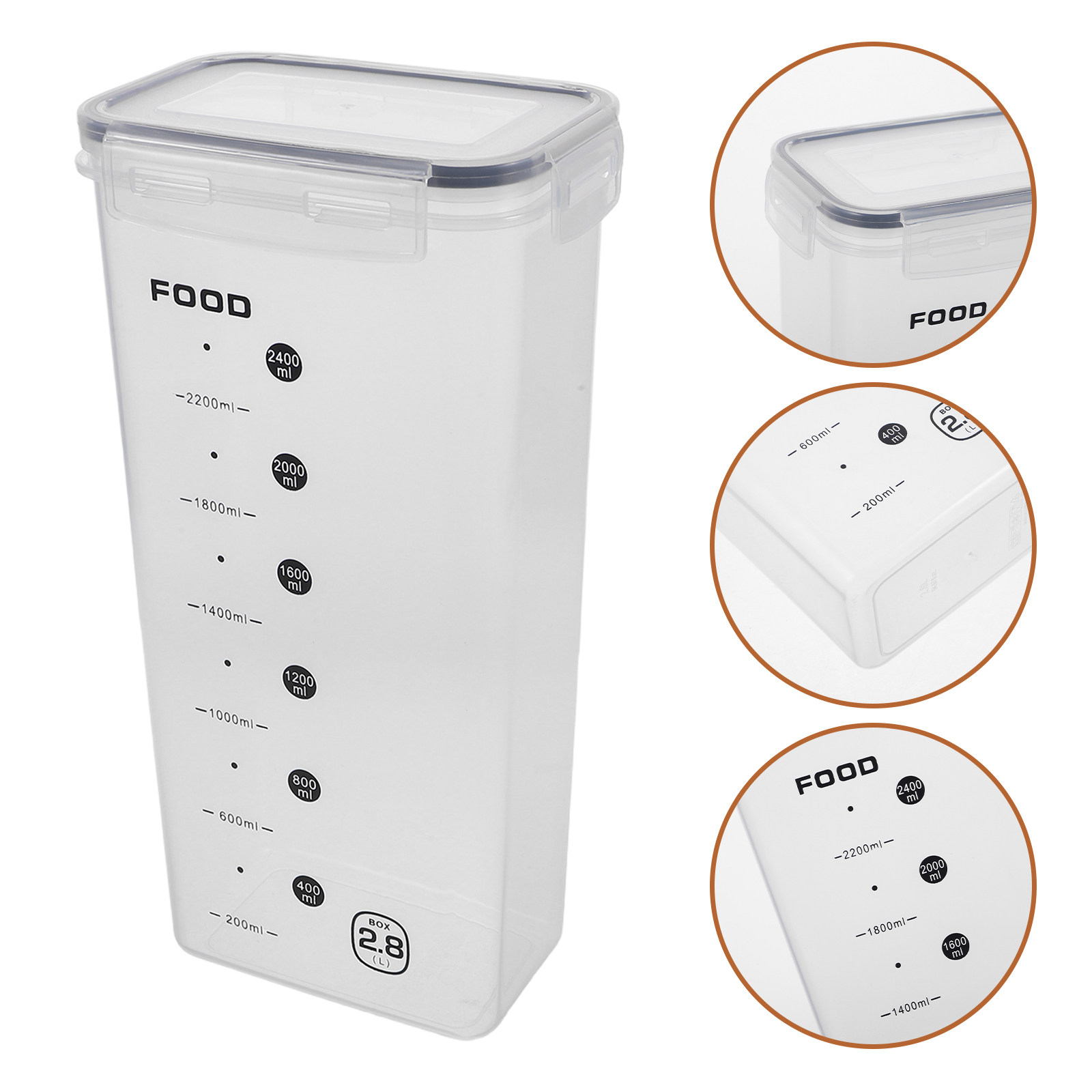 Food Storage Dispenser - 2개 투명 곡물 보관 용기 밀폐형