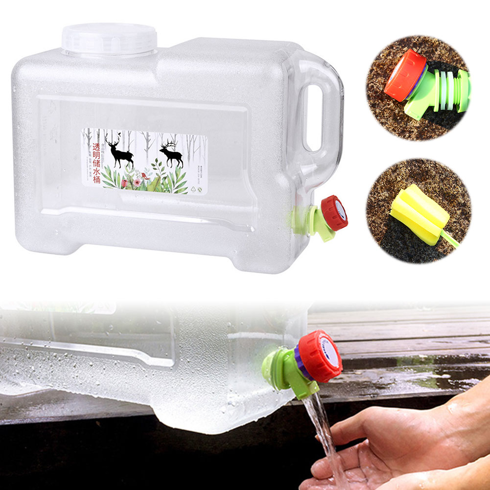 Food Storage Emergency - 12L/2.6갤런 물통(수도꼭지 및 손잡이 포함) 휴대용