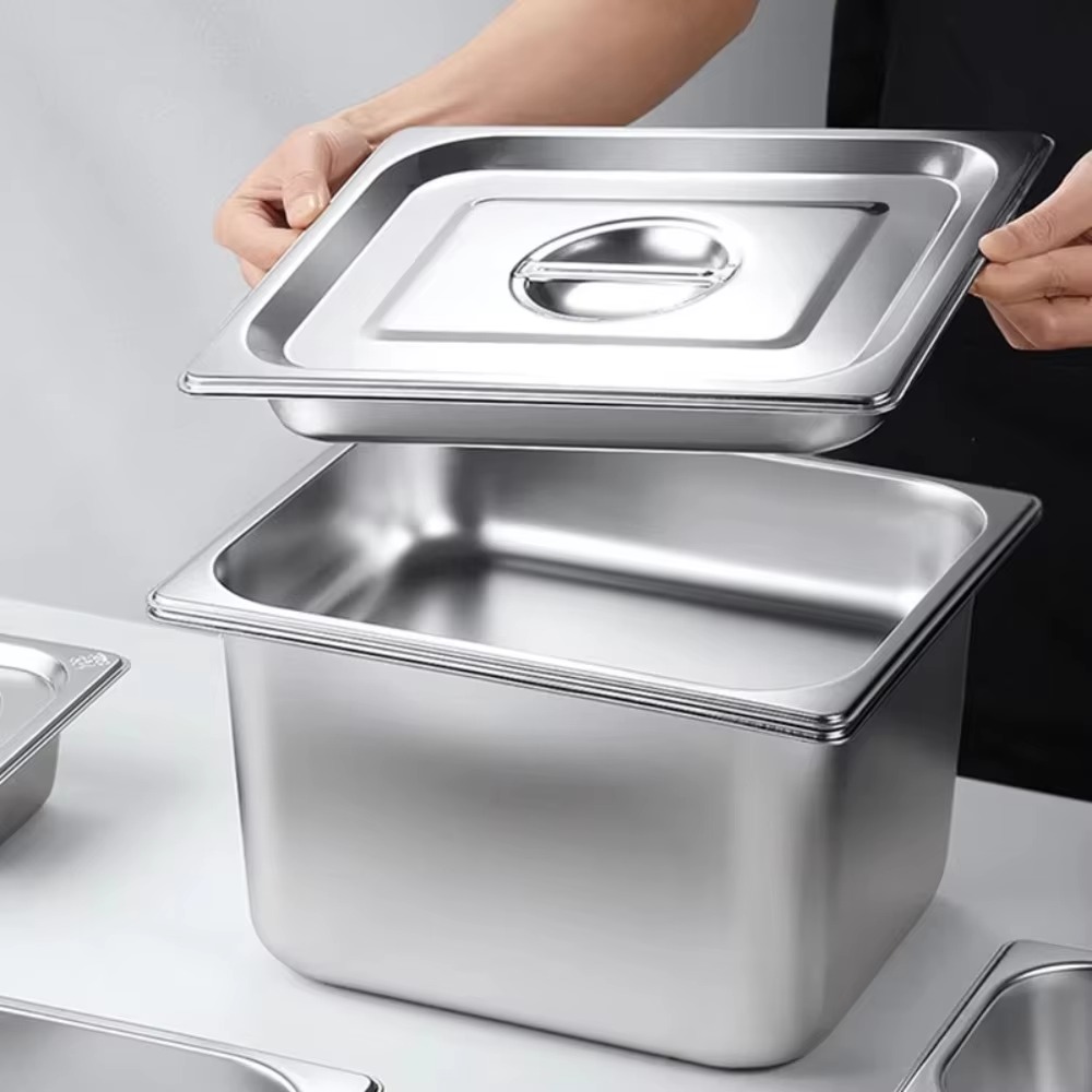 스테인레스 스틸 수통 식품 분지 커버가있는 직사각형 녹 - Food Storage And Preparation 리뷰 및 가격