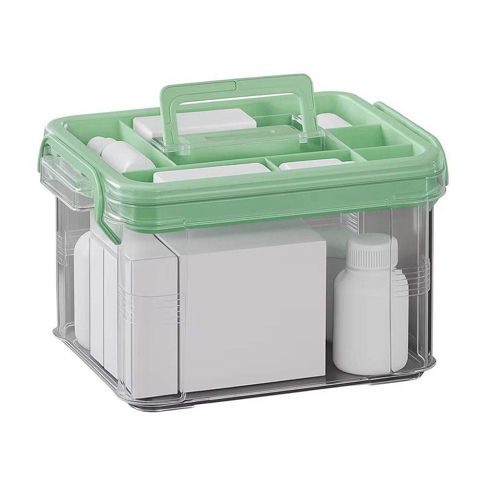 손잡이가 있는 휴대용 이중층 의약품 보관 상자 플라스틱 - Food Storage Emergency 리뷰 및 가격
