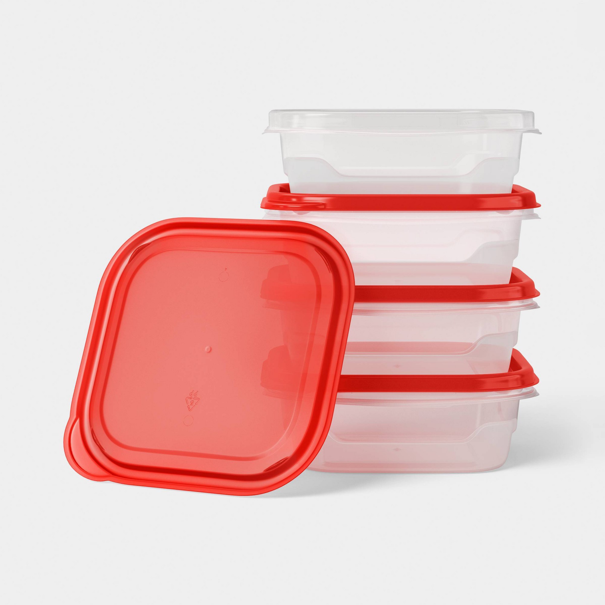 4개의 작은 사각형 식품 보관 용기(스냅 뚜껑 포함), - Food Storage For Pantry 리뷰 및 가격