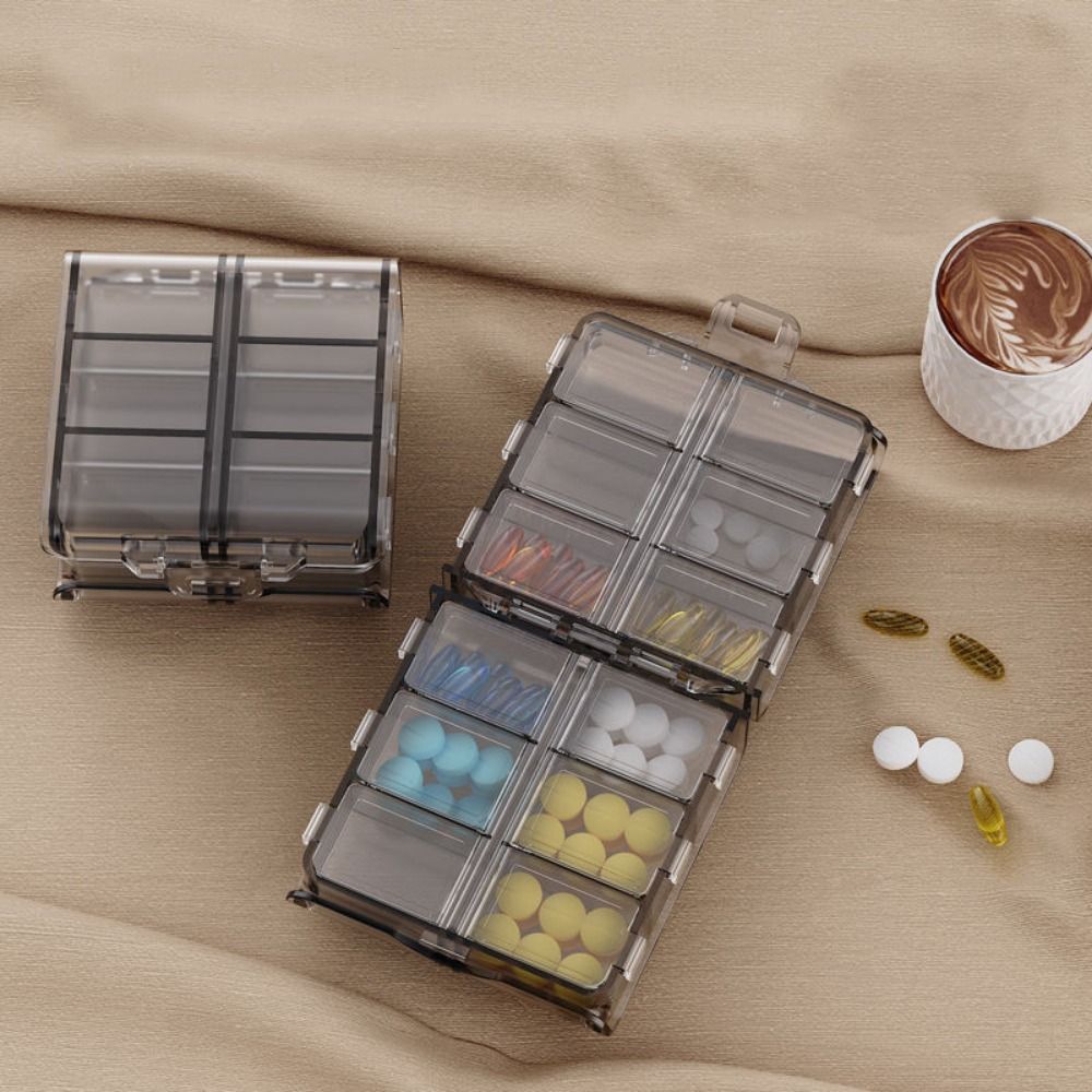 12 그리드 알약 디스펜서 박스 더블 레이어 대용량 의 - Xxl Food Storage Container 리뷰 및 가격