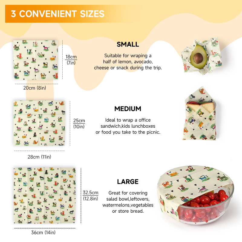 6팩 (2S.) 2M, 2L) 재사용 가능한 밀랍 랩, - Beeswax Food Wrap 리뷰 및 가격
