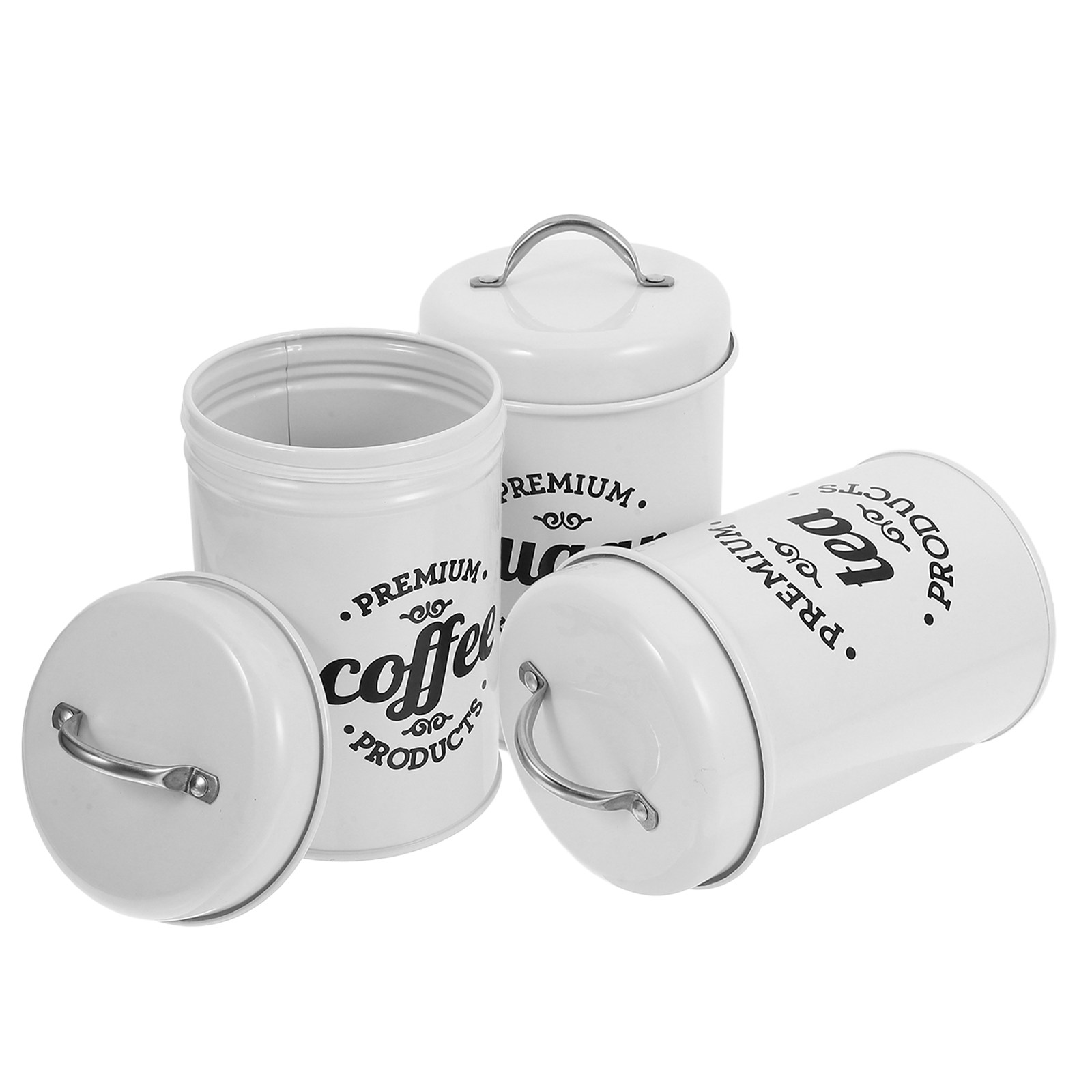 커피, 설탕, 스낵, 차 보관용 밀폐 금속 용기 세트  - Food Storage Jars & Containers 리뷰 및 가격