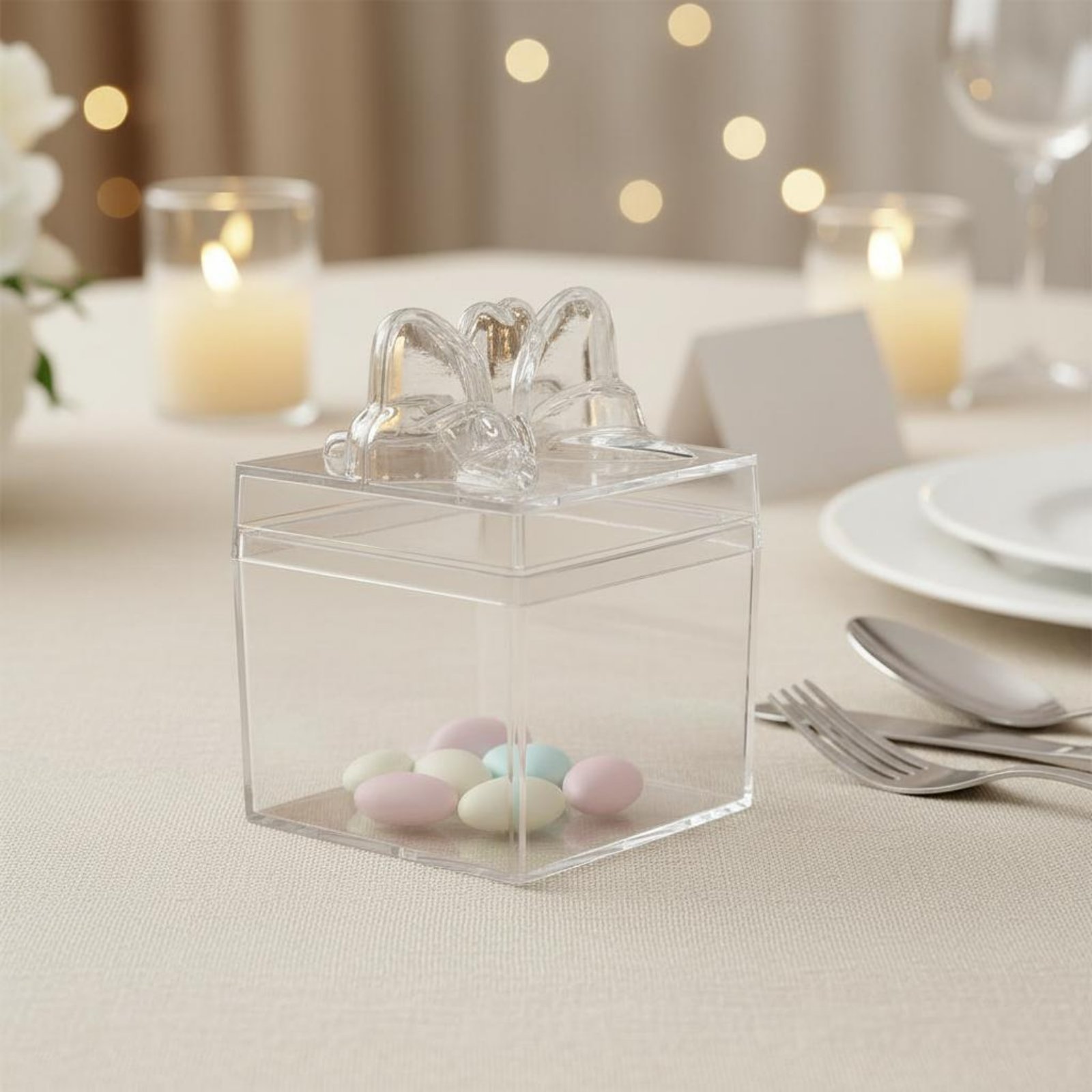 투명 플라스틱 사탕 상자 리본 포함 다용도 투명 사탕  - Food Storage And Containers 리뷰 및 가격