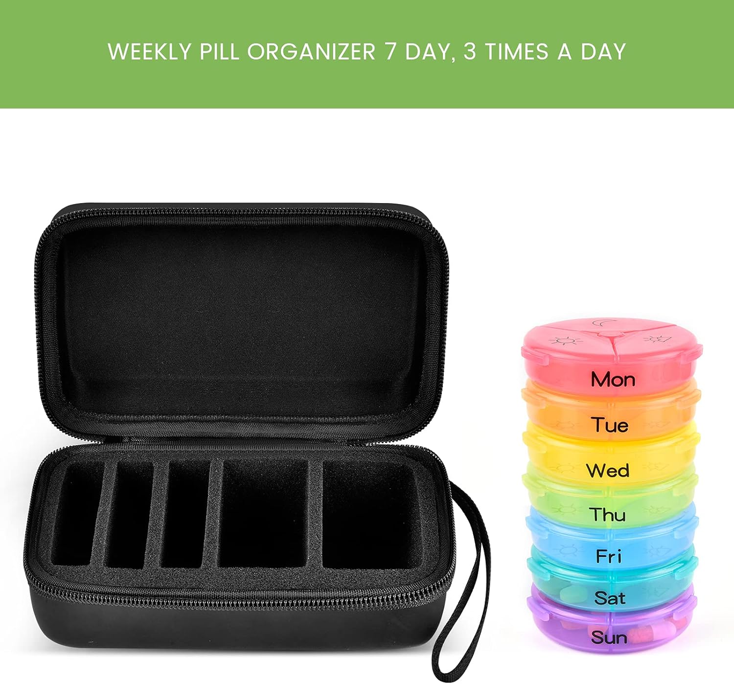 휴대용 주간 알약 정리함, 일일 약 케이스 보관함, 휴 - Xxl Food Storage Container 리뷰 및 가격