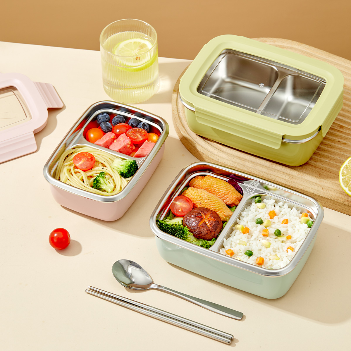 전자레인지용 304 스테인리스 스틸 칸막이 도시락, 쌓 - Food Storage Hot 리뷰 및 가격