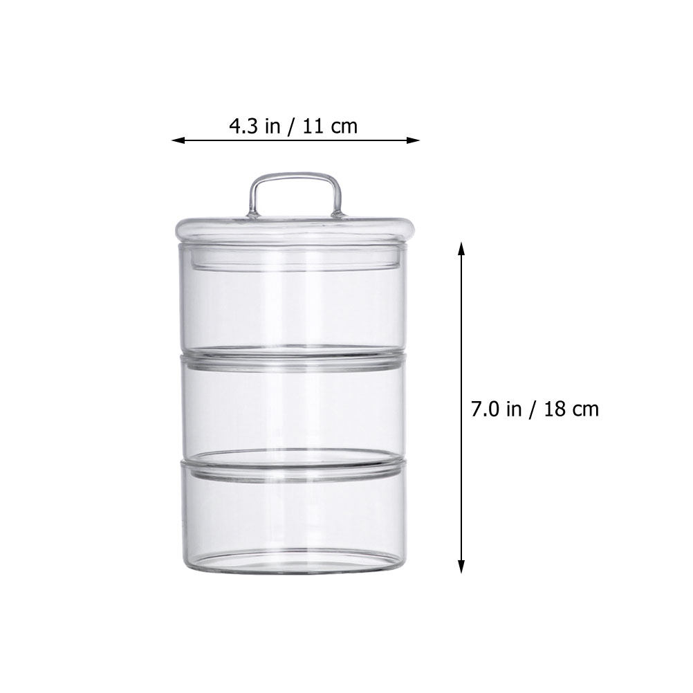 1세트 투명 유리 보관 용기 샐러드 서빙 컨테이너 쌓을 - Food Storage Jars & Containers 리뷰 및 가격