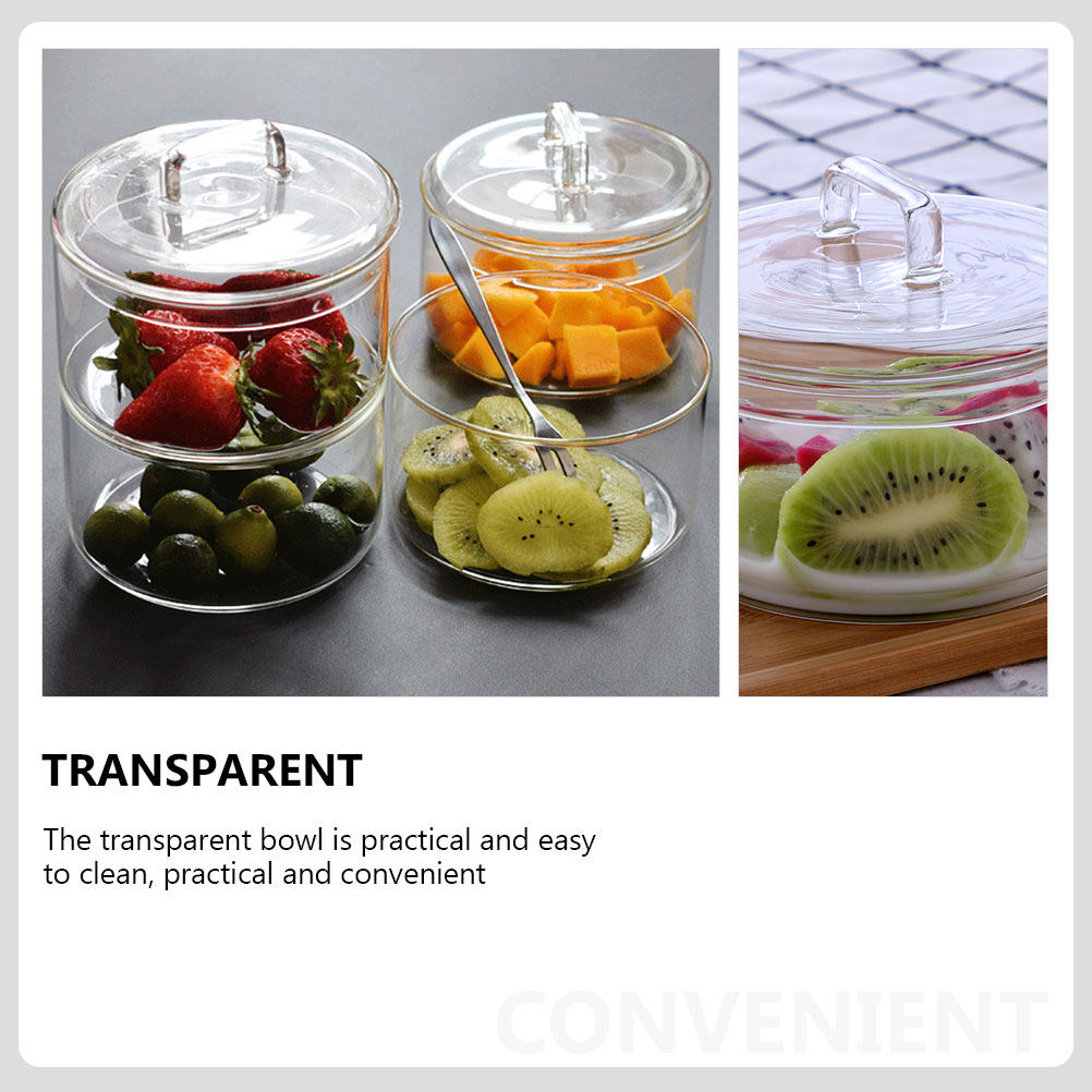 1세트 투명 유리 보관 용기 샐러드 서빙 컨테이너 쌓을 - Food Storage Jars & Containers 리뷰 및 가격