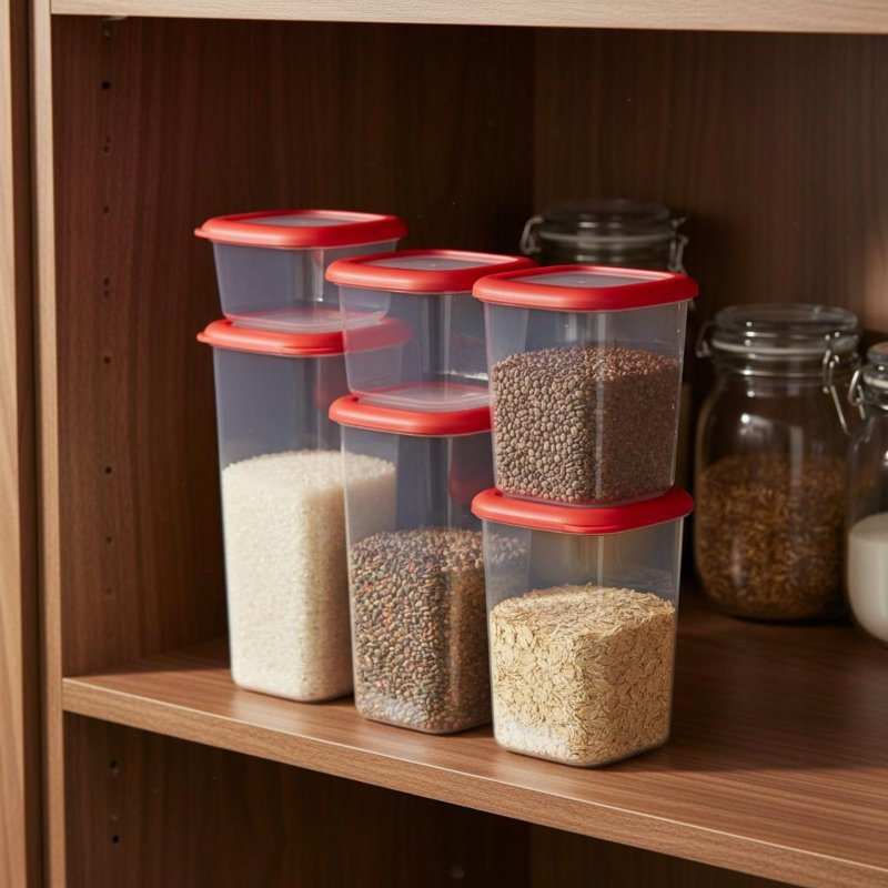 6개의 밀폐 식품 보관 용기 세트, 투명 디자인 플라스 - Food Storage For Pantry 리뷰 및 가격