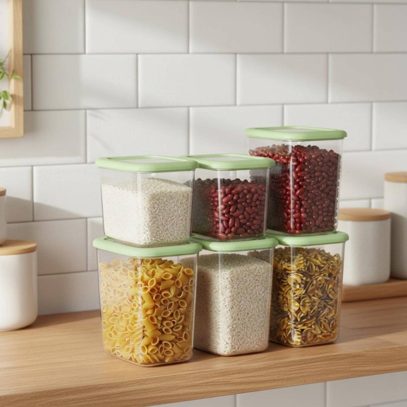 6개의 밀폐 식품 보관 용기 세트, 투명 디자인 플라스 - Food Storage For Pantry 리뷰 및 가격