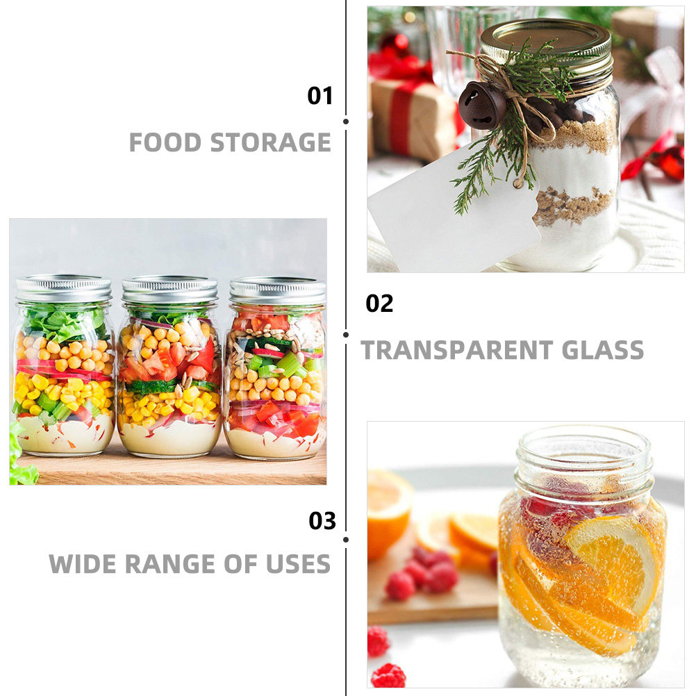 6Pcs 투명한 둥근 유리병, 식품 저장용 밀폐 뚜껑  - Food Storage With Lids 리뷰 및 가격