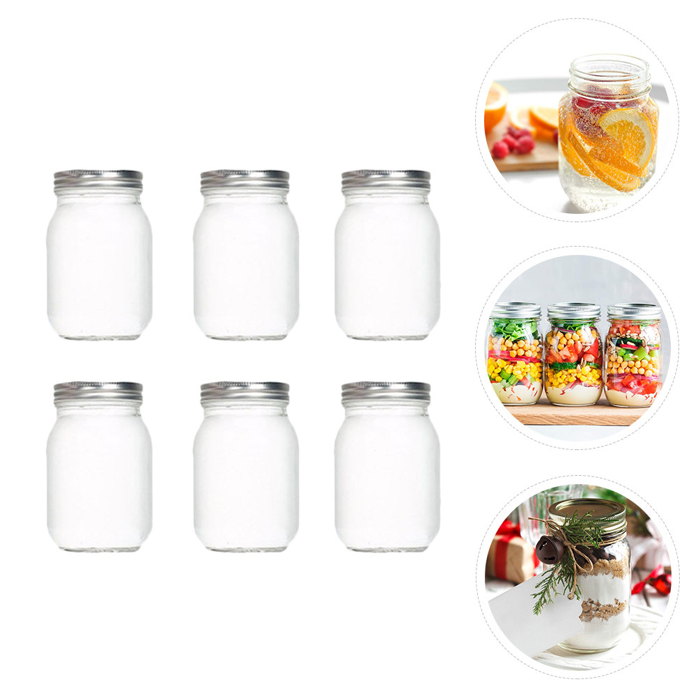 6Pcs 투명한 둥근 유리병, 식품 저장용 밀폐 뚜껑  - Food Storage With Lids 리뷰 및 가격