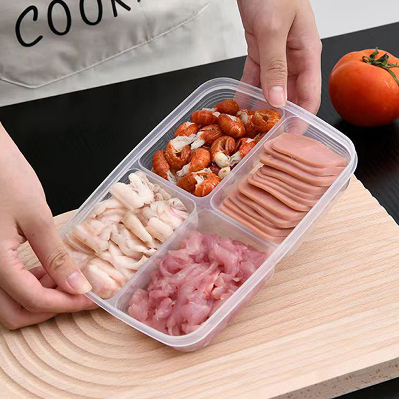 새로운【4칸 플라스틱 보관함 휴대용 칸막이 냉장고 냉동 - Food Storage Refrigerator 리뷰 및 가격
