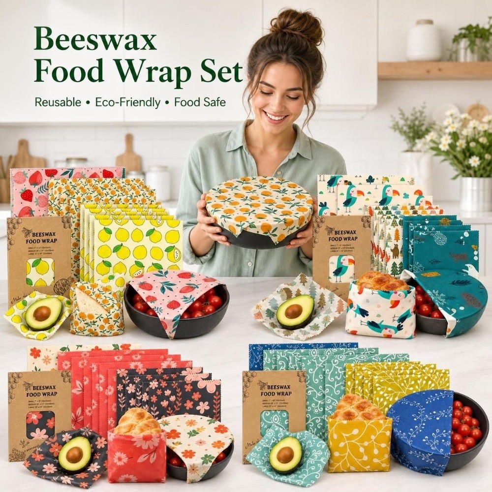 9개 다양한 크기의 밀랍 식품 포장지 세척 가능한 신선 - Beeswax Food Wrap 리뷰 및 가격