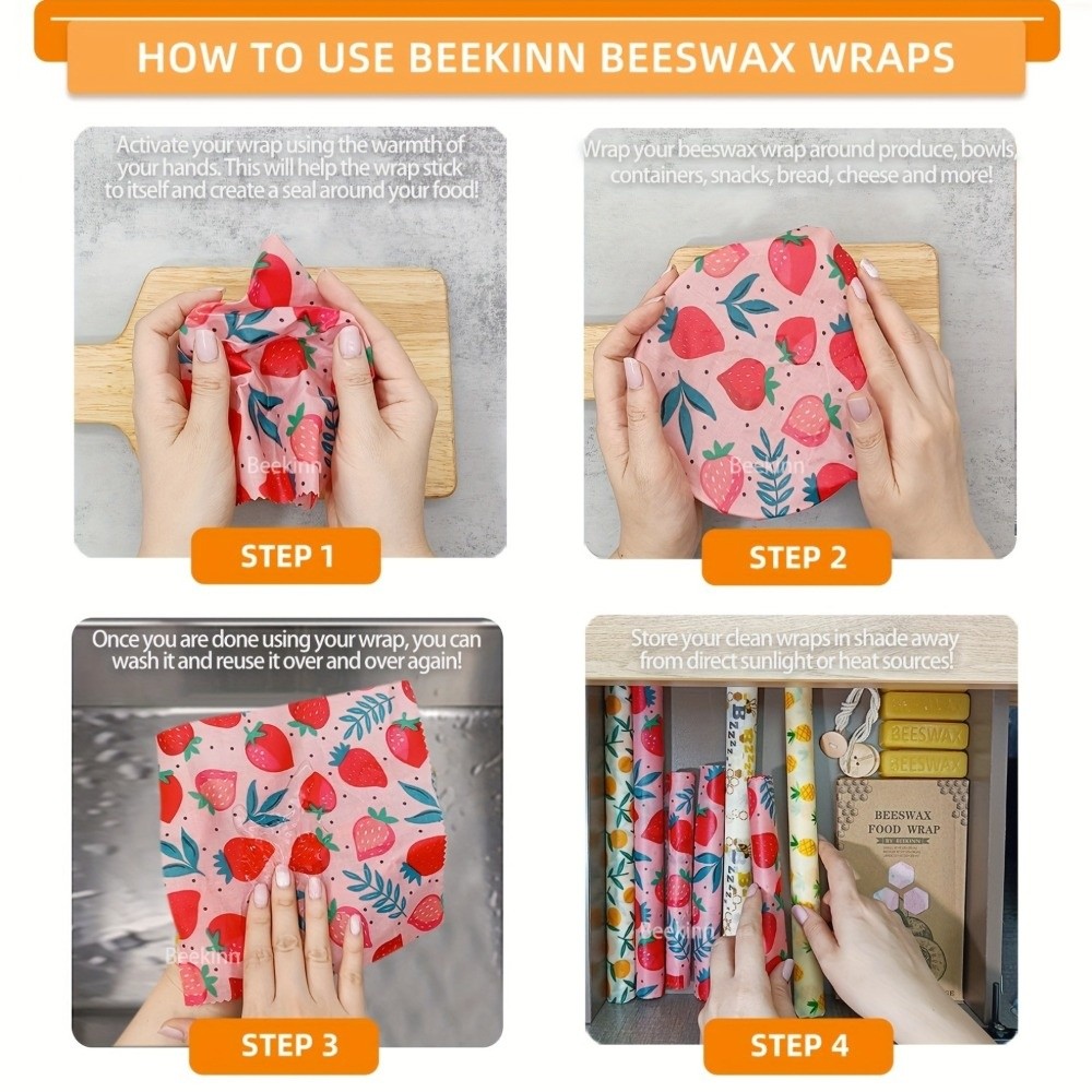 9개 다양한 크기의 밀랍 식품 포장지 세척 가능한 신선 - Beeswax Food Wrap 리뷰 및 가격