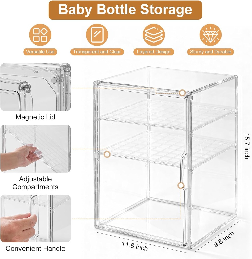 3단 투명 아크릴 아기 젖병 정리대 (싱크대 및 주방용 - Food Storage Moms 리뷰 및 가격