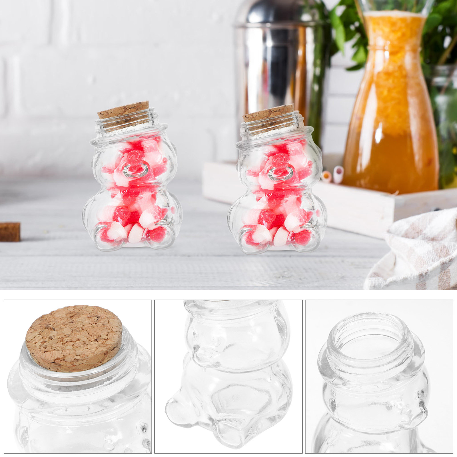 4Pcs 유리 사탕 항아리 세트 사탕, 비스킷, 차,  - Food Storage Jars & Containers 리뷰 및 가격