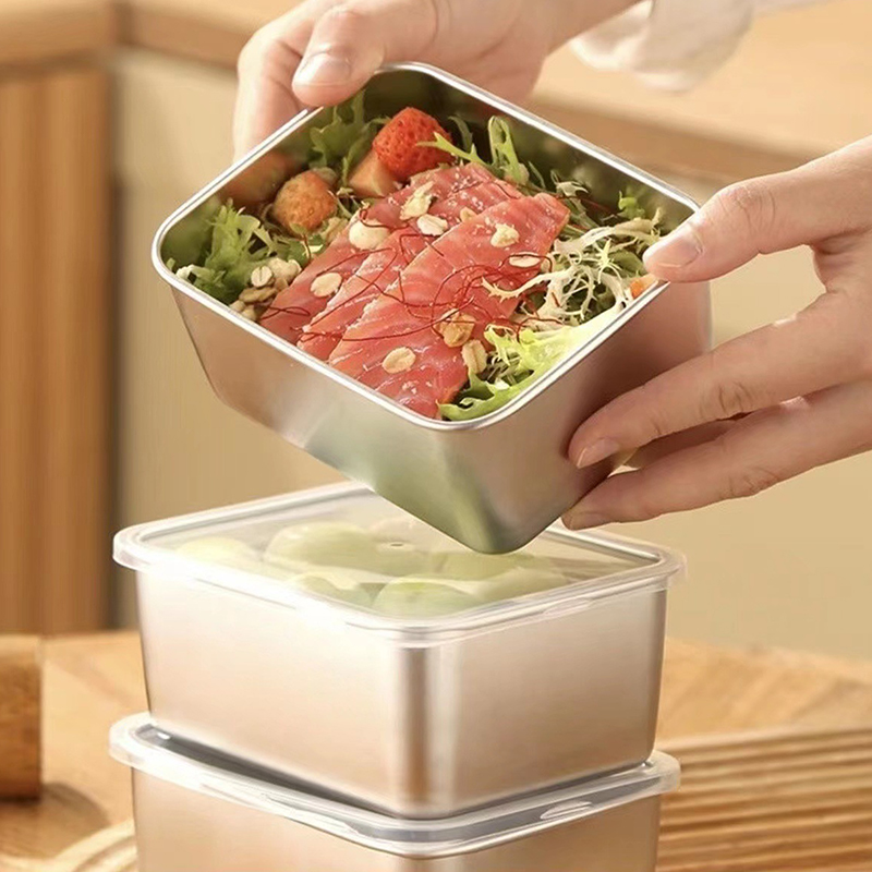 1PC 스테인리스 스틸 냉장고 식품 보관 상자 플라스틱 - Food Storage And Preparation 리뷰 및 가격