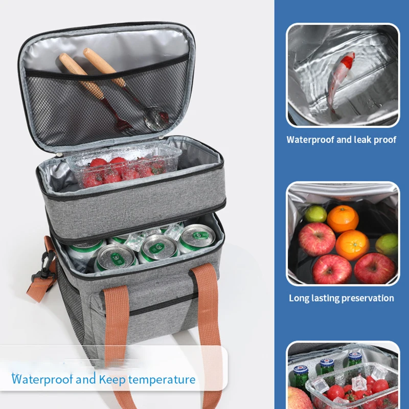 열 점심 가방 더블 레이어 대용량 도시락 상자 가방 휴 - Xxl Food Storage Container 리뷰 및 가격