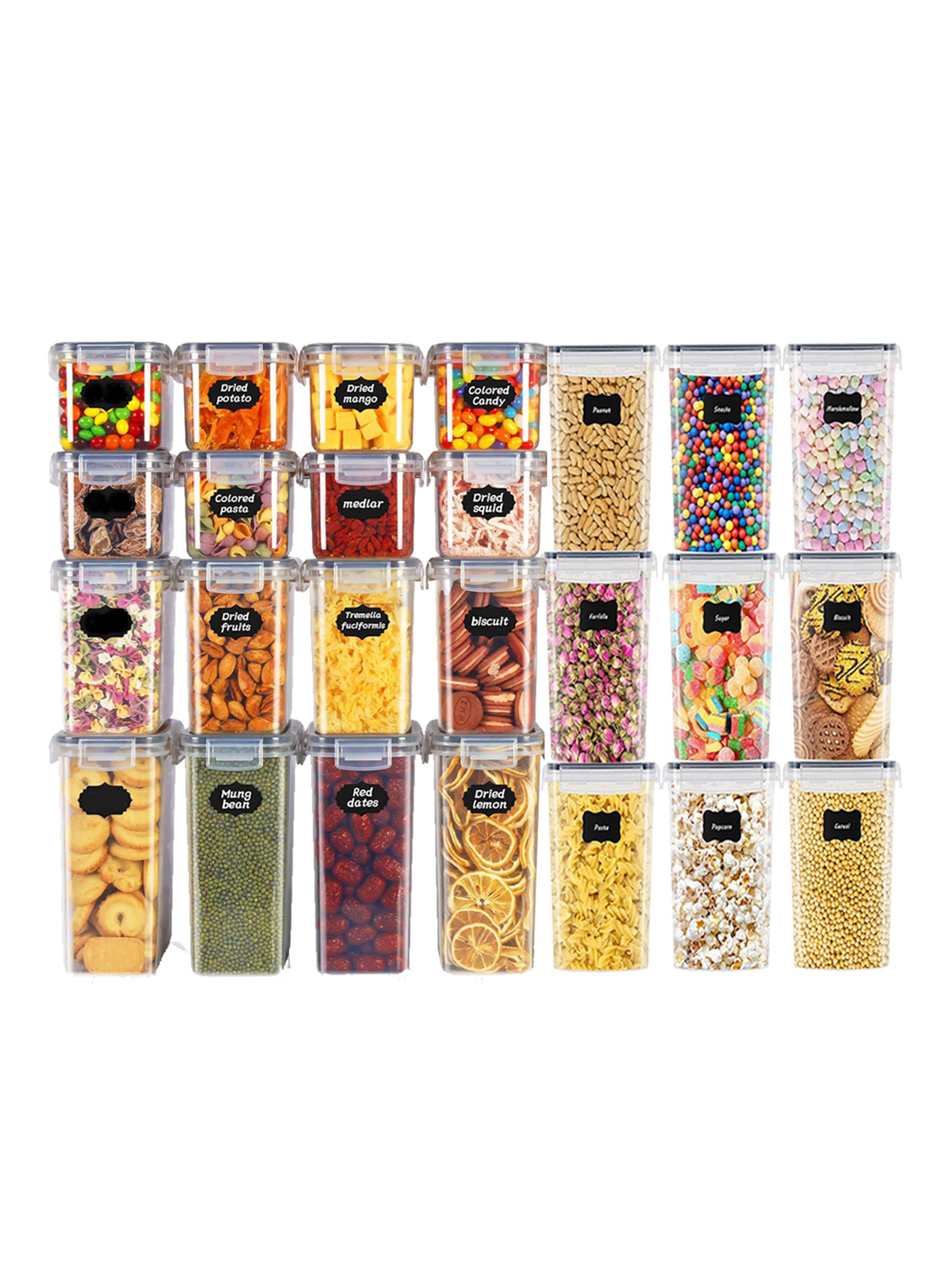 48개, 뚜껑이 있는 밀폐형 식품 보관 용기, 플라스틱 - Food Storage For Pantry 리뷰 및 가격