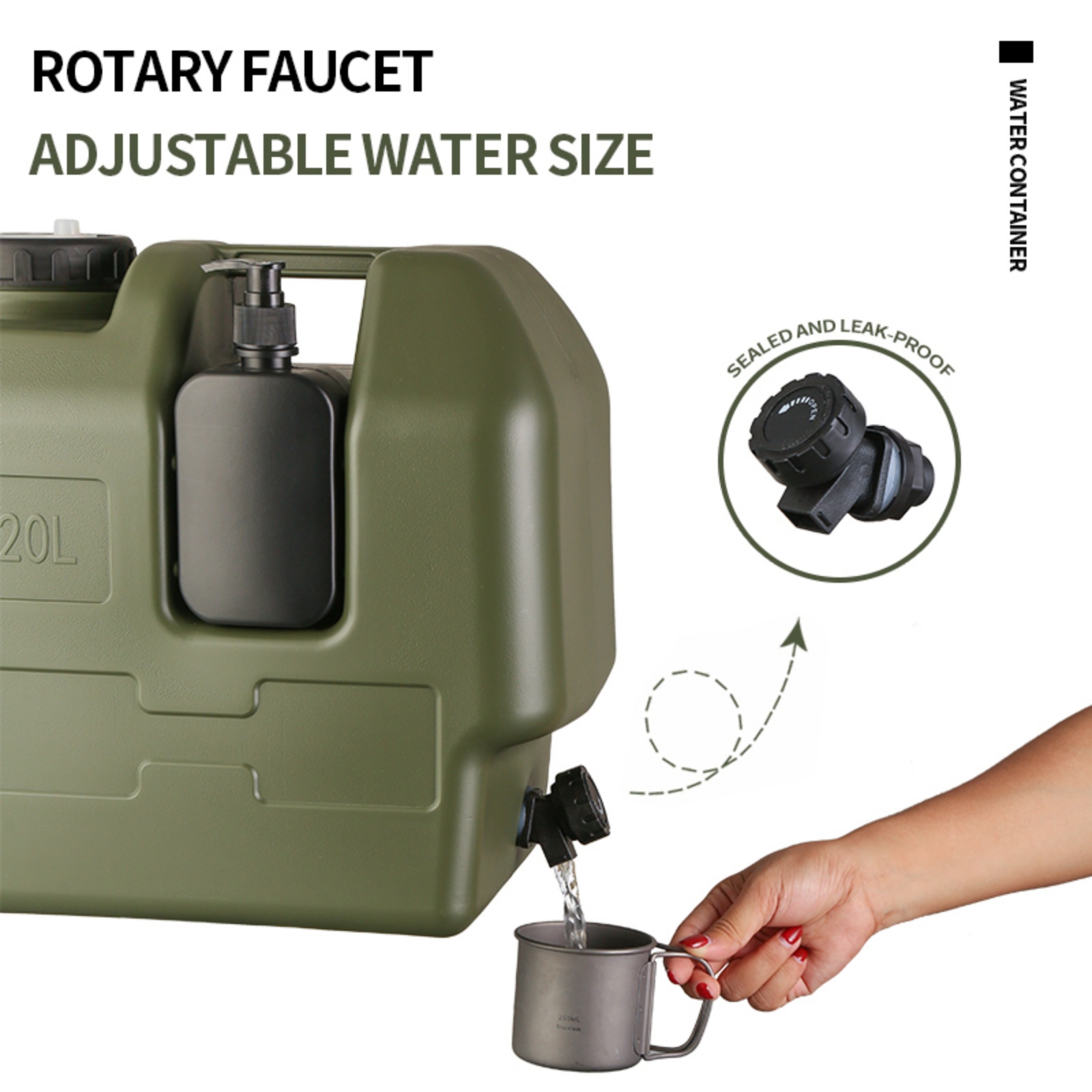 스피곳과 손 소독제 용기가 있는 20L 캠핑 물통 야외 - Food Storage Emergency 리뷰 및 가격