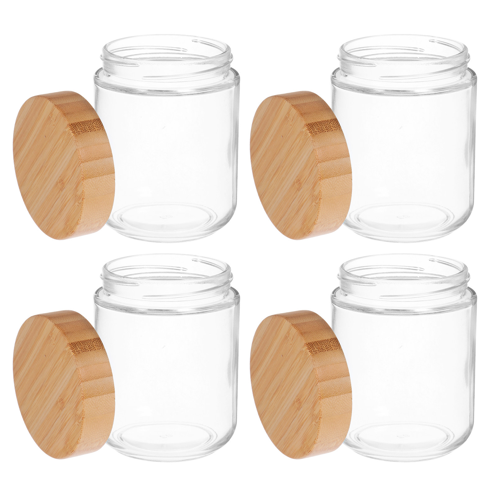 4개입 유리 주방 보관 용기, 대나무 뚜껑 밀폐 용기, - Food Storage For Pantry 리뷰 및 가격