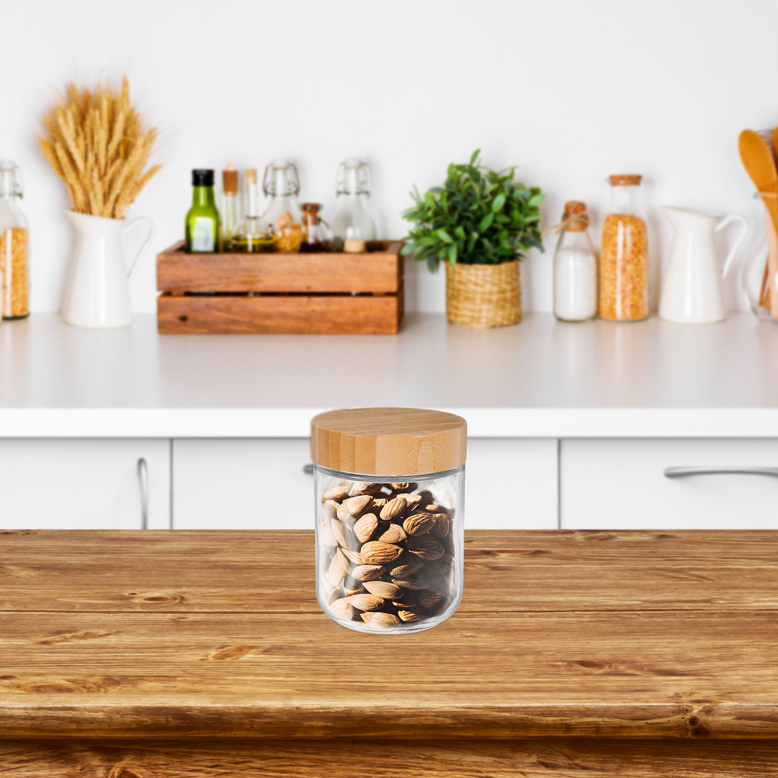 4개입 유리 주방 보관 용기, 대나무 뚜껑 밀폐 용기, - Food Storage For Pantry 리뷰 및 가격